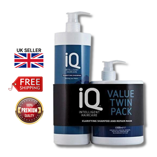 IQ Intelligent Haircare Clarifying Shampoo & Repair Mask 1000ml - Deep Cleanse!