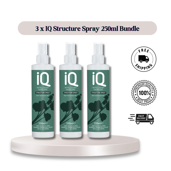 3 x IQ Intelligent Hair Structure Spray 250ml - Lightweight feel, powerful hold!