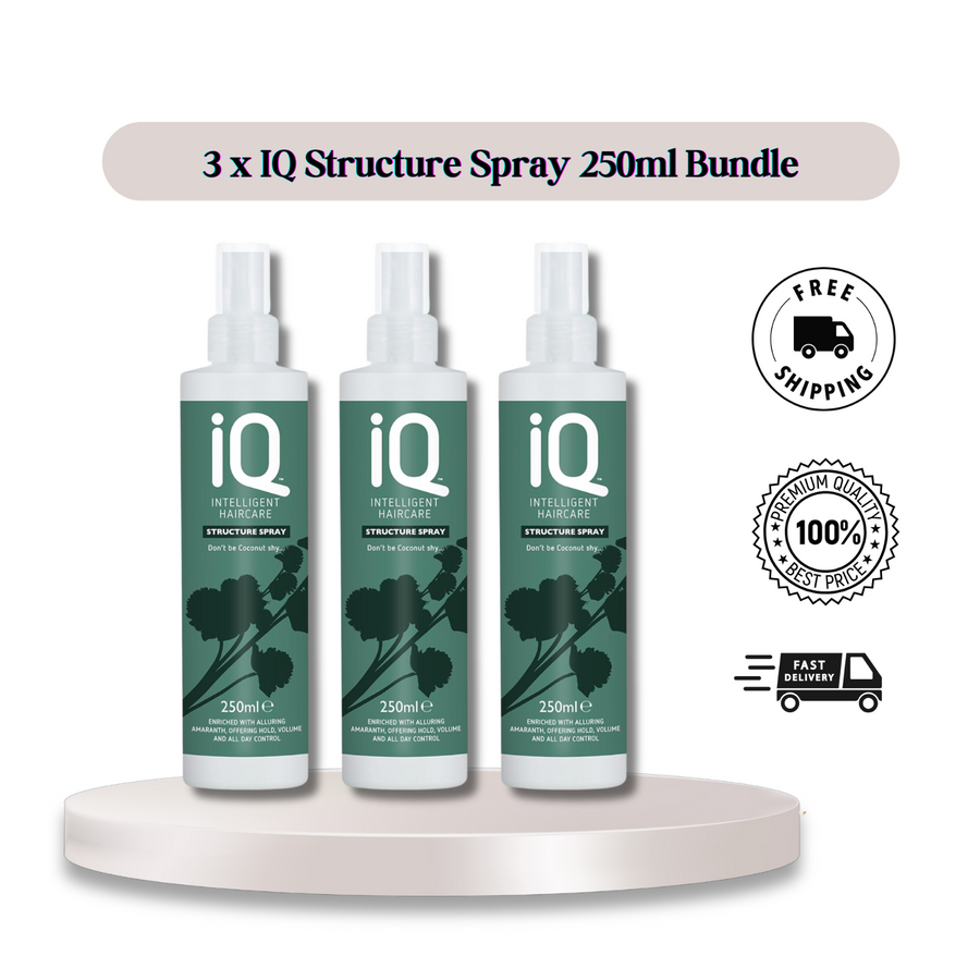 3 x IQ Intelligent Hair Structure Spray 250ml - Lightweight feel, powerful hold!