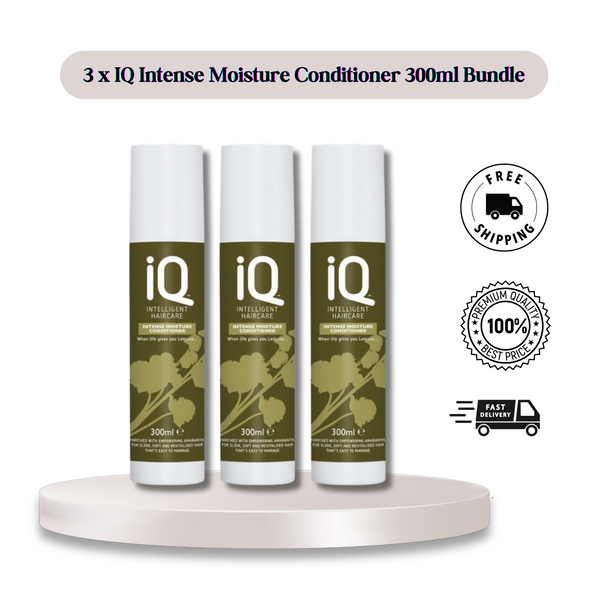 3 x IQ Intelligent Haircare Intense Moisture Conditioner 300ml - Moisture Lock!