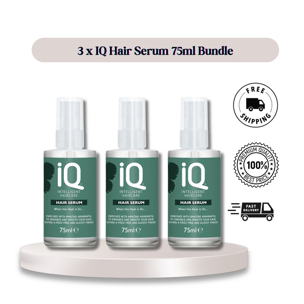 3 x IQ Intelligent Hair Serum 75ml - Sleek and Shiny!