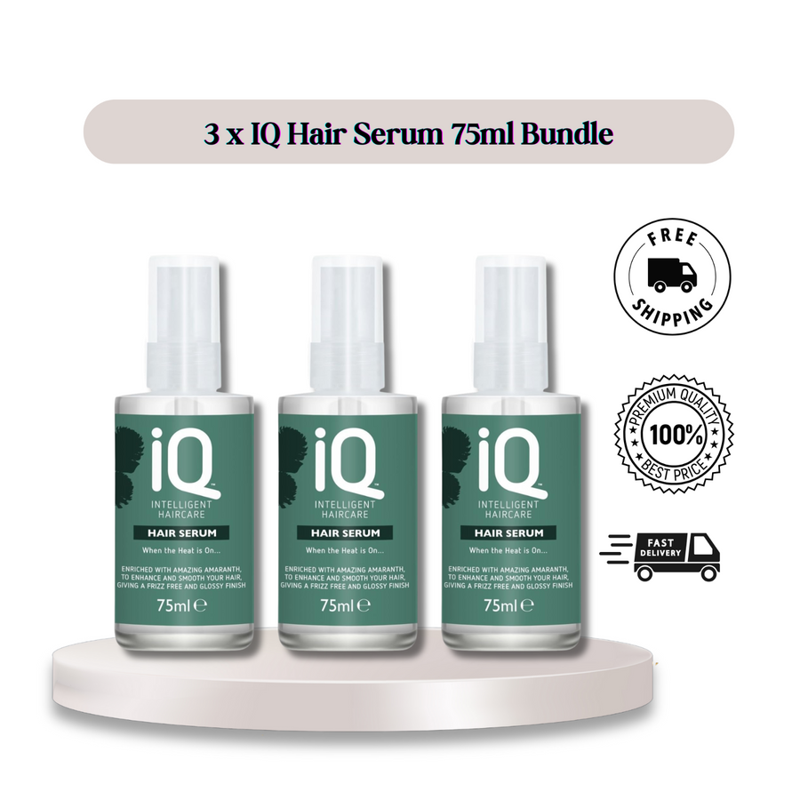 3 x IQ Intelligent Hair Serum 75ml - Sleek and Shiny!
