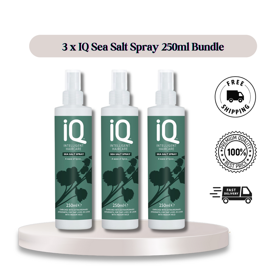 3 x IQ Intelligent Haircare Sea Salt Spray 250ml – Effortless Beachy Waves!
