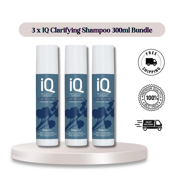 3 x IQ Intelligent Haircare Clarifying Shampoo 300ml – Refresh & Deep Clean!