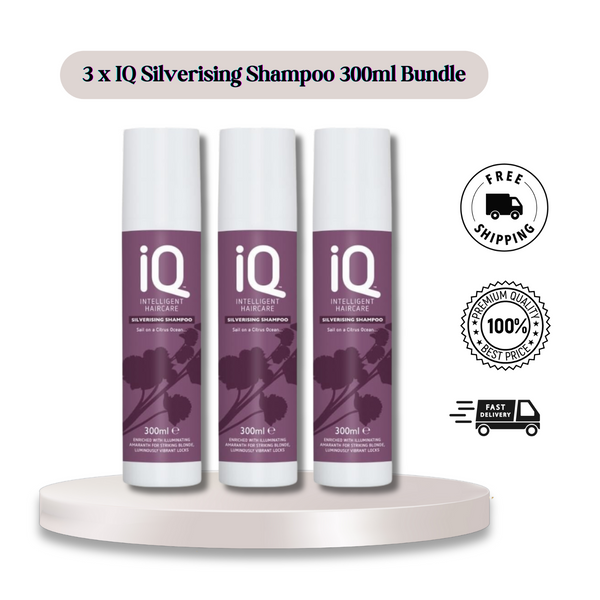 3 x IQ Intelligent Haircare Silverising Shampoo 300ml - Neutralize the brass!