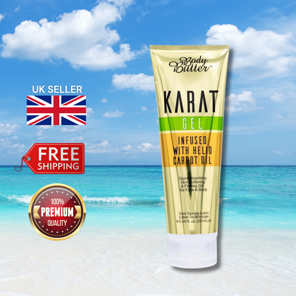 Body Butter Karat Gel Infused with Helio Carrot Oil 251ml - Dark Tanning Lotion!