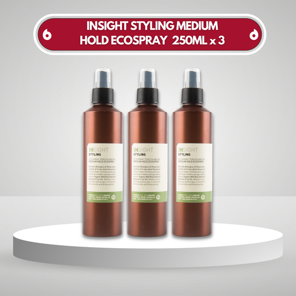 3 x INSIGHT Styling Medium Hold Eco Spray 250ml Bundle - Free P&P