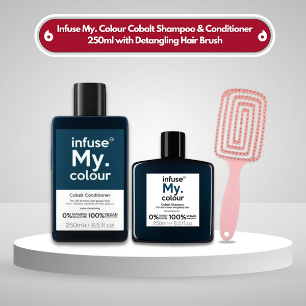 Infuse My. Colour Cobalt Shampoo & Conditioner 250ml  with Detangling Hair Brush