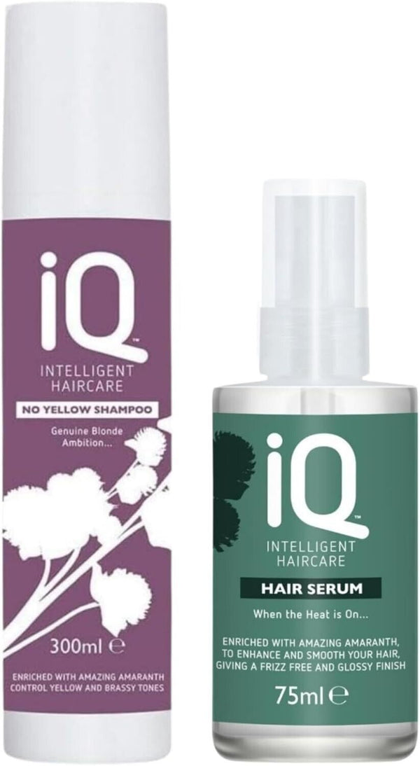 IQ Intelligent Haircare No Yellow Lilac Shampoo (300ml) and IQ hair Serum 75ml