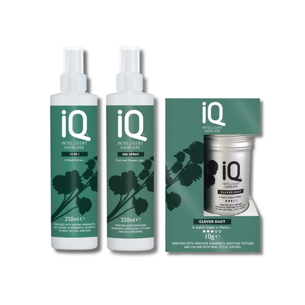IQ 10-in-1 Spray 250ml & Gel Spray 300ml with Clever Dust 10g Bundle