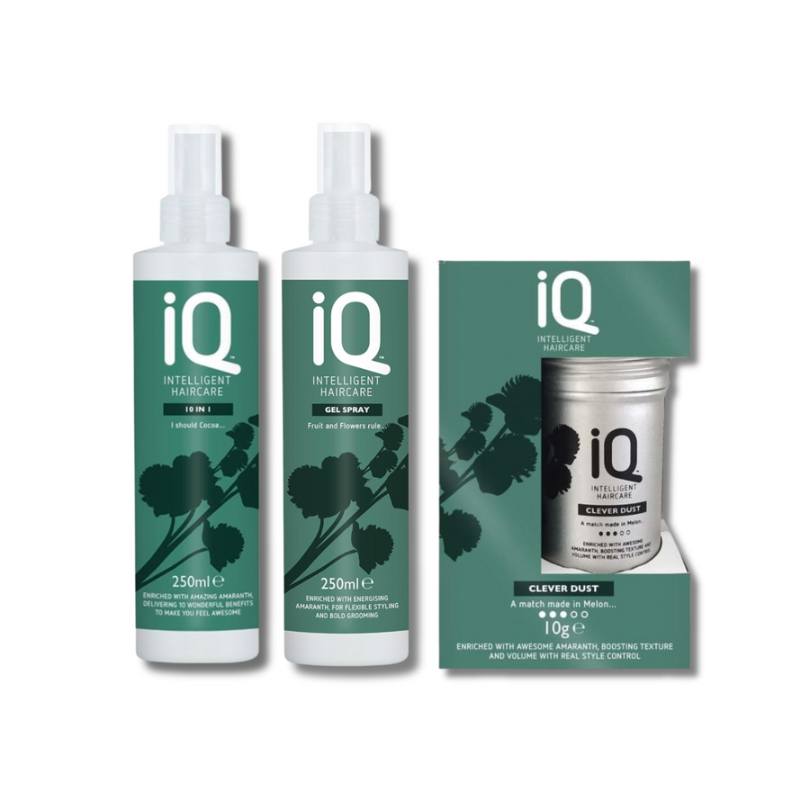 IQ 10-in-1 Spray 250ml & Gel Spray 300ml with Clever Dust 10g Bundle
