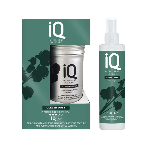IQ Intelligent Hair Clever Dust 10g and IQ intelligent Sea Salt spray 250ml