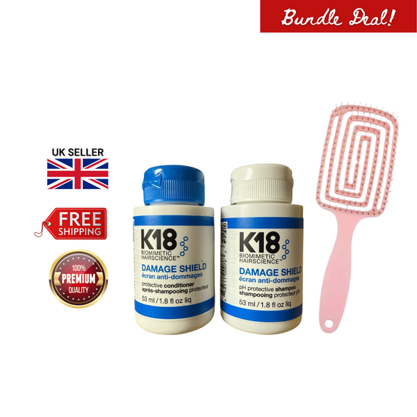 K18 Damage Shield Shampoo & Conditioner With Detangling Brush