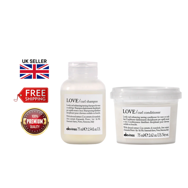 Davines Love Curl Shampoo & Conditioner 75ml Bundle – Travel Size Curl-Enhancing
