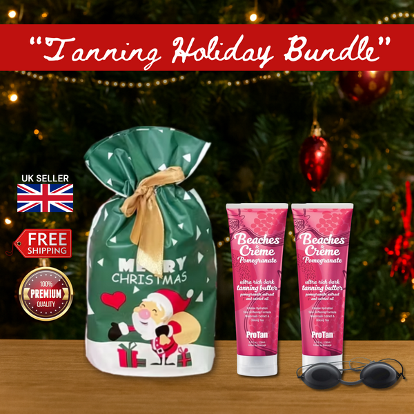 2 x Pro Tan Beaches & Crème Pomegranate 250ml + Goggles + Christmas Gift Bag 🎁