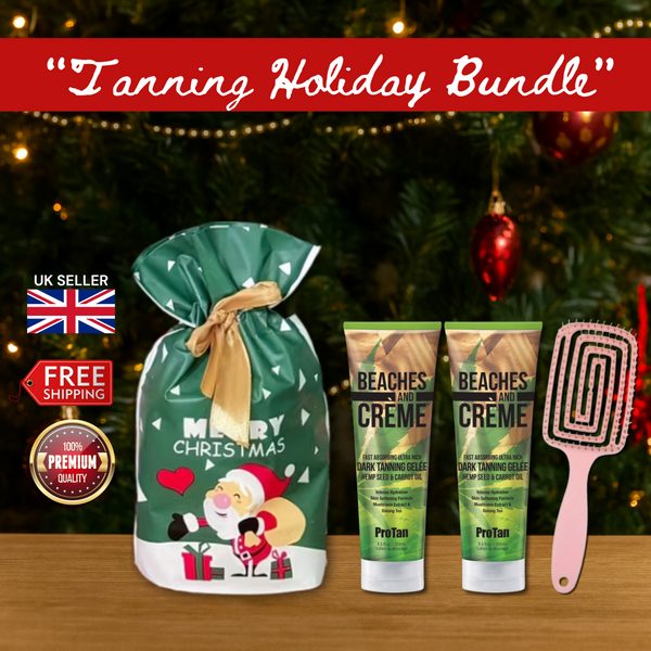 2 x Pro Tan Beaches & Crème Gelee 250ml + Hair Brush + Christmas Gift Bag 🎁