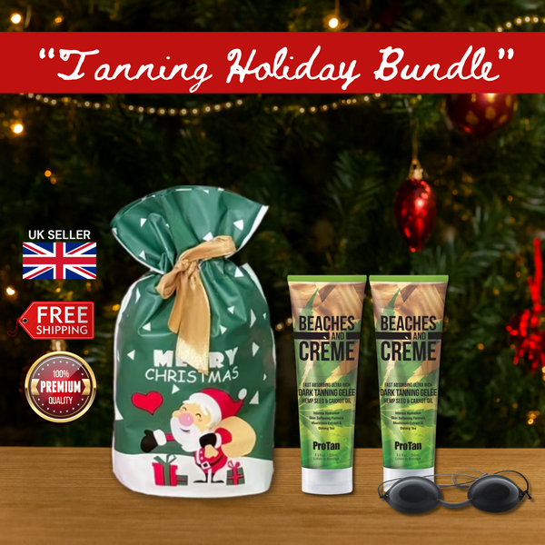 2 x Pro Tan Beaches & Crème Gelee 250ml + Sunbed Goggles + Christmas Gift Bag 🎁